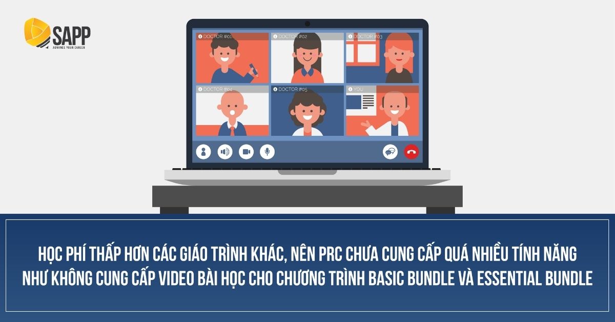 Học phí thấp hơn các giáo trình khác, nên PRC chưa cung cấp quá nhiều tính năng như không cung cấp video bài học cho chương trình Basic Bundle và Essential Bundle