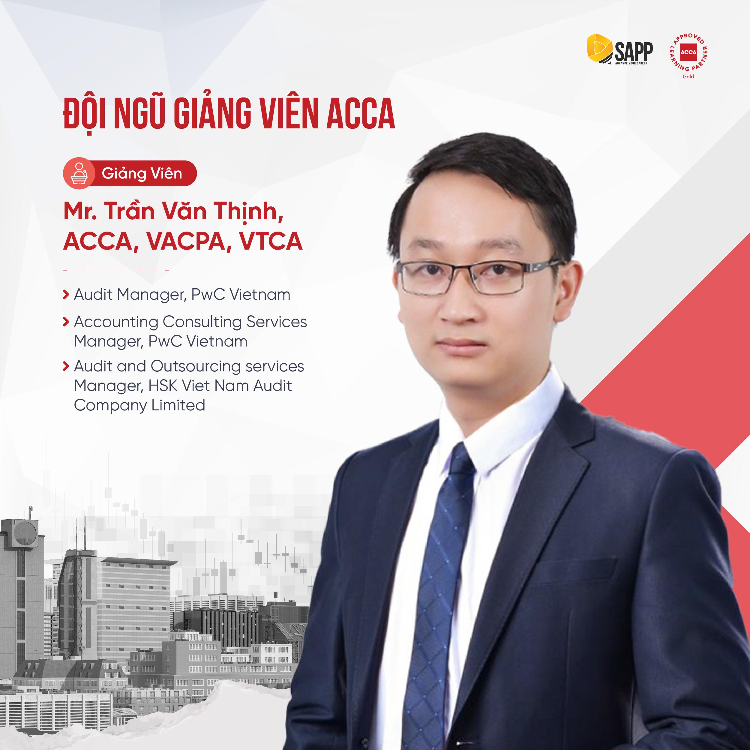 Trần Văn Thịnh, ACCA, VACPA, VTCA
