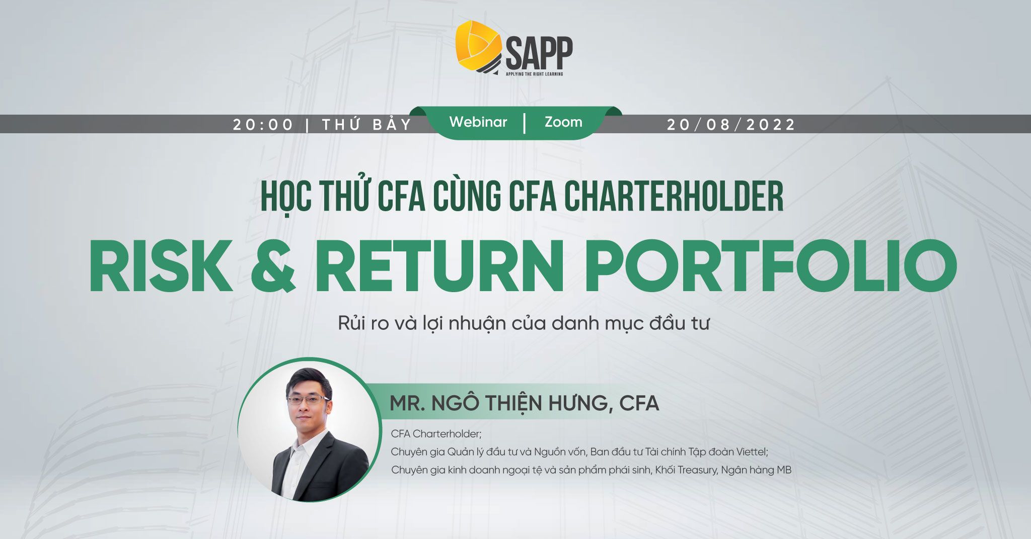 Học thử CFA Level 1 cùng CFA Charterholder: Risk & Return Portfolio