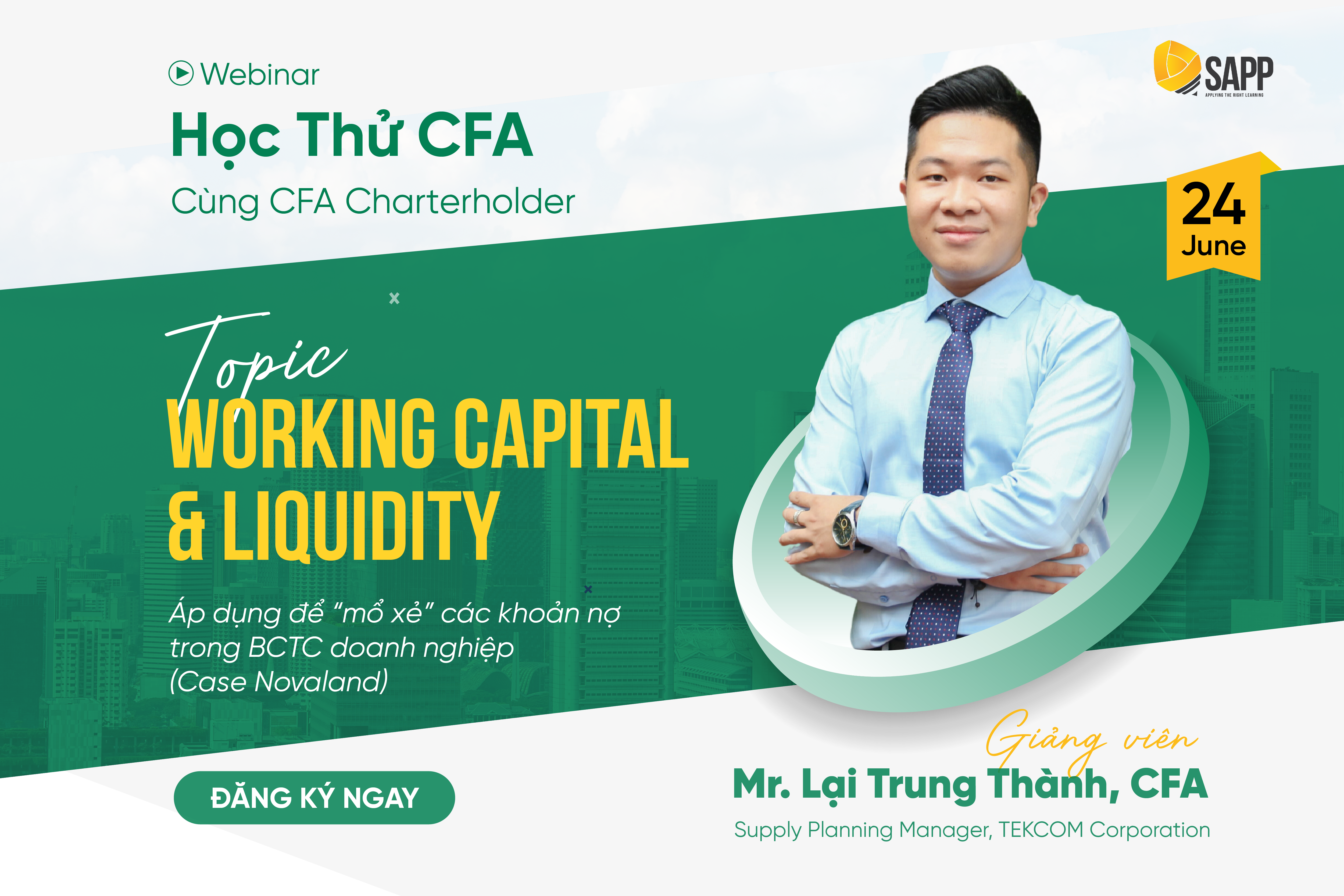 Học thử CFA Cùng CFA Charterholder | Topic Working capital and liquidity