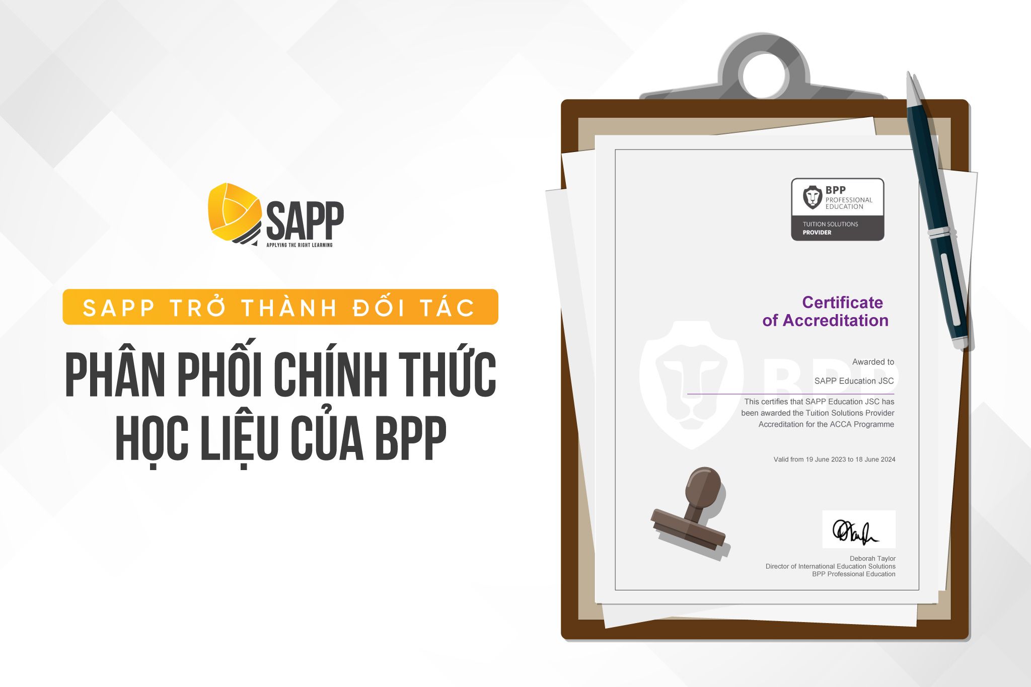 SAPP Academy Chính Thức Trở Thành Đối Tác Phân Phối Học Liệu Của BPP