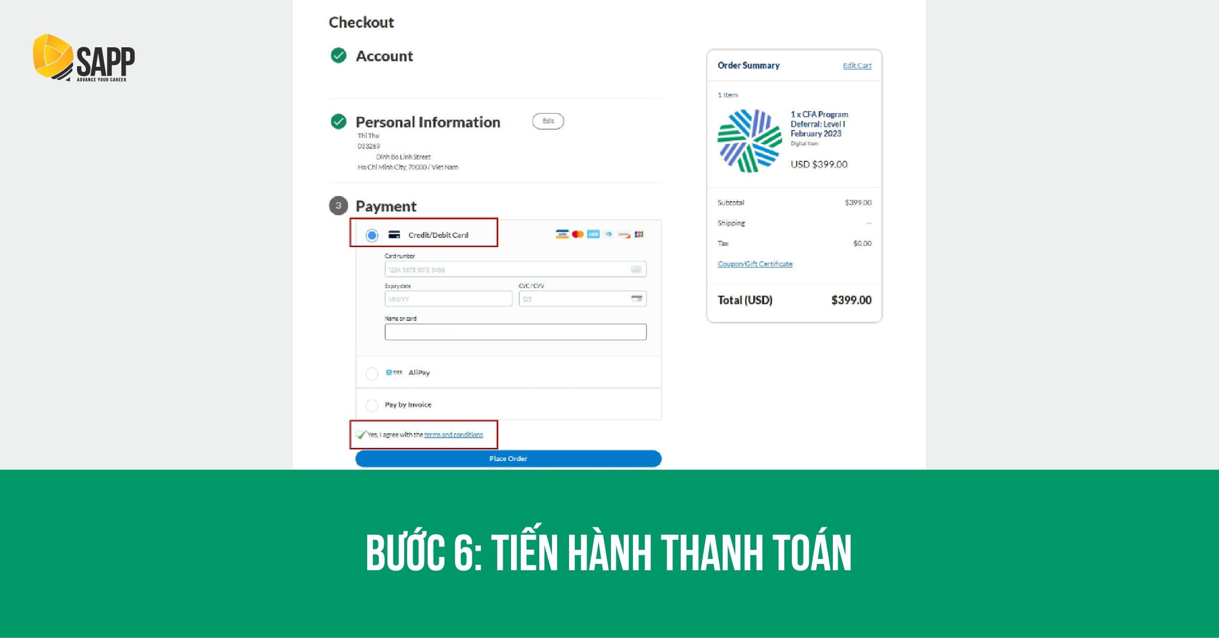 Bước 6 CFA hoãn thi