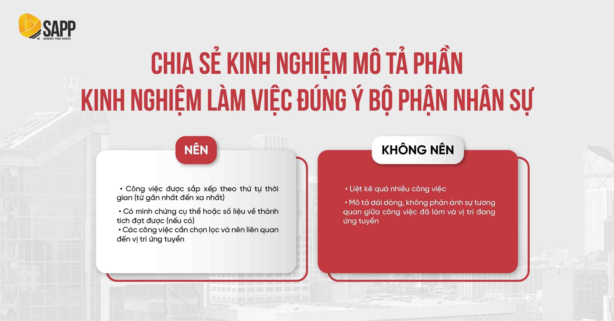 Cách viết phần Kinh nghiệm làm việc trong CV Big4 Cách viết phần Kinh nghiệm làm việc trong CV Big4