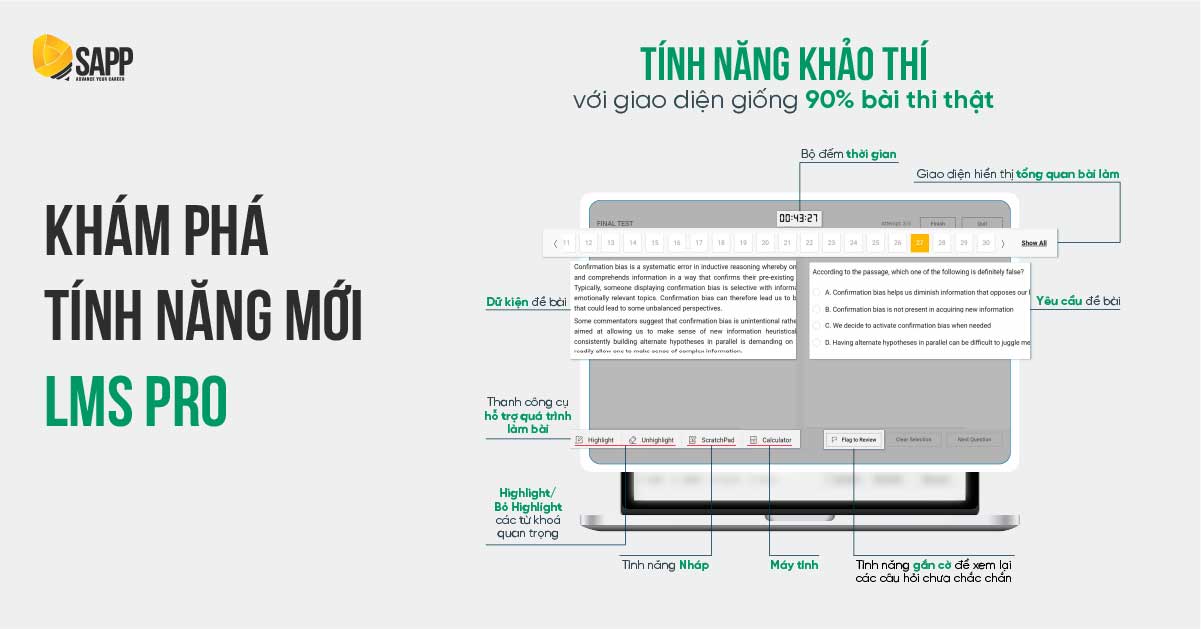 Tính năng khảo thí trên hệ thống LMS tại SAPP 