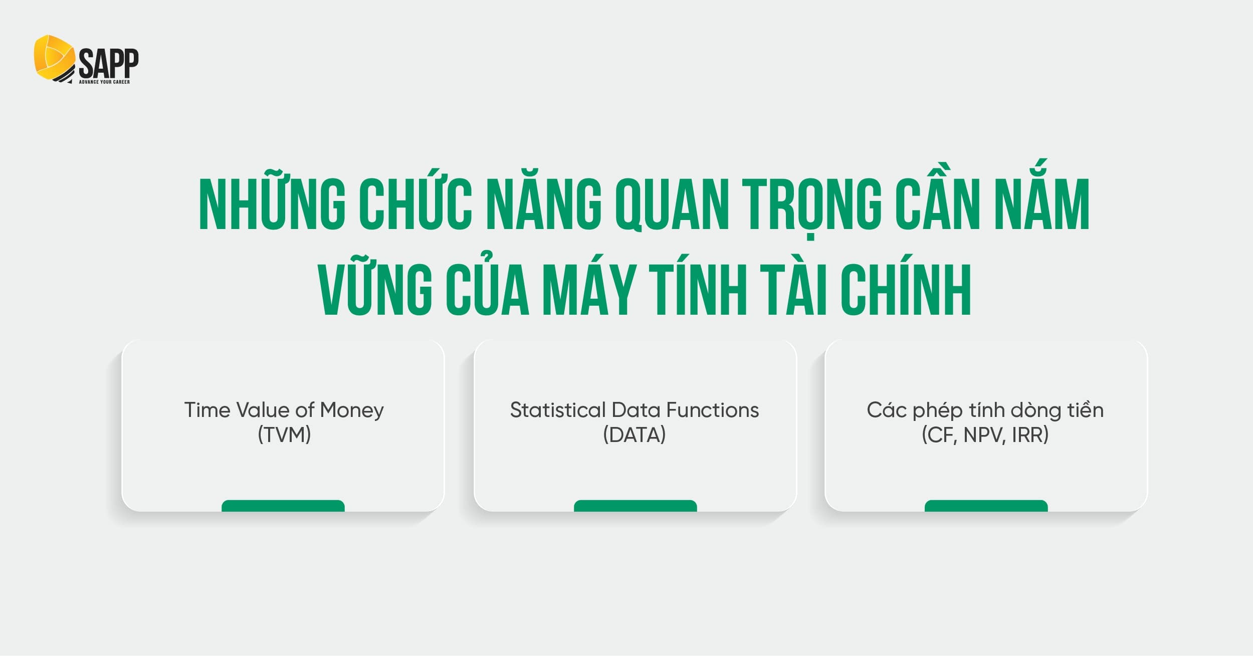 Các chức năng cần nhớ của máy tính Tài chính CFA 