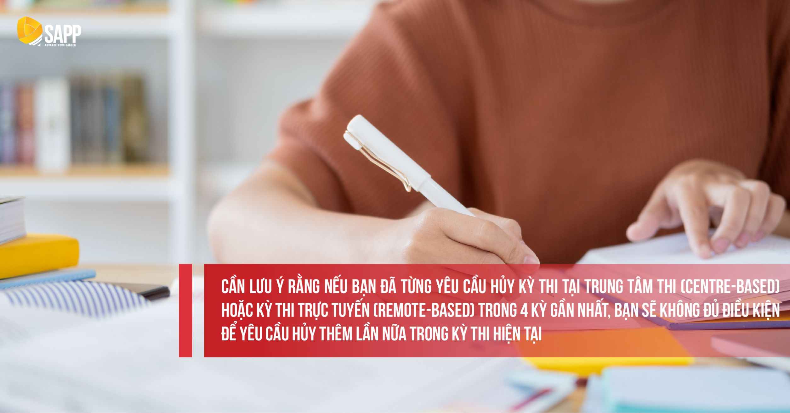 Nếu đã hủy 4 kỳ thi gần nhất thì sẽ không thể hủy thi thêm