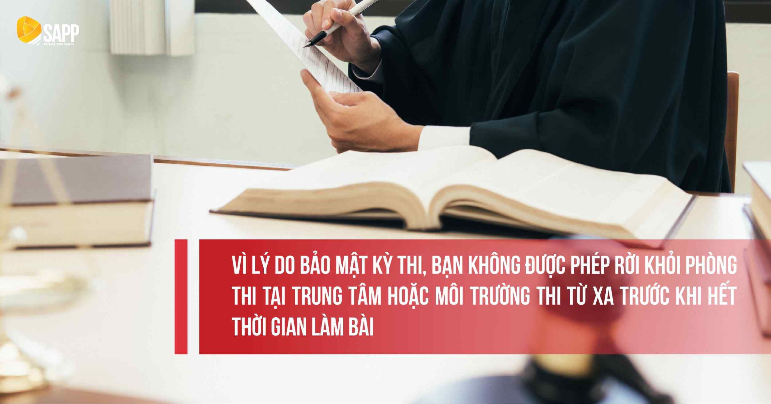 Không rời phòng thi trước khi hết giờ vì lý do bảo mật