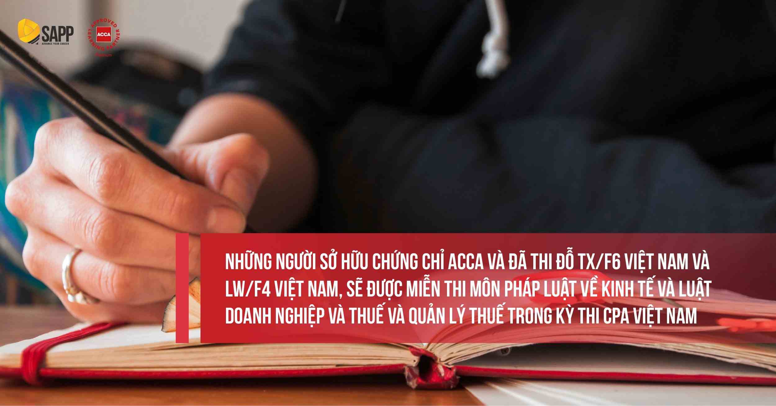 Chính sách miễn thi chuyển đổi ACCA sang CPA Việt Nam 