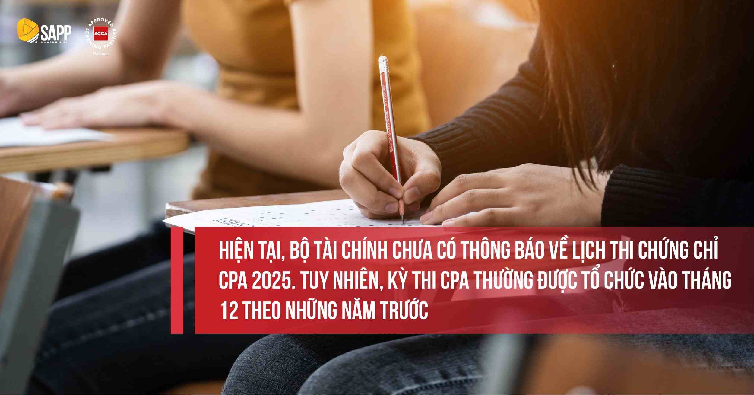 Lịch thi chuyển đổi ACCA sang CPA Việt Nam 