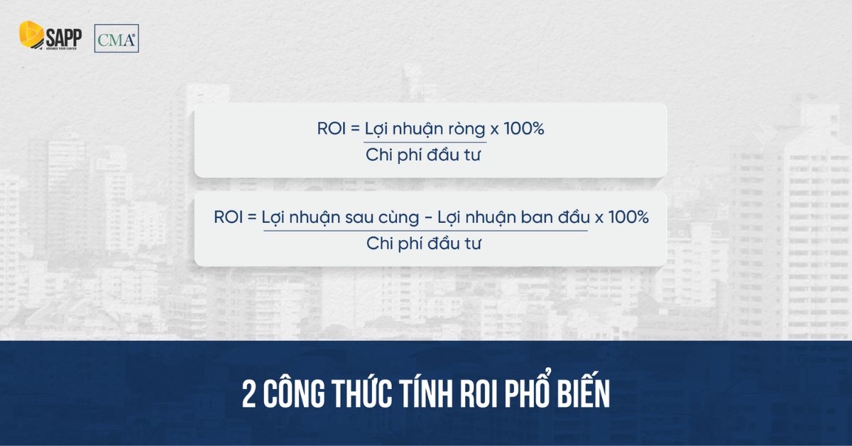 2 công thức tính ROI phổ biến