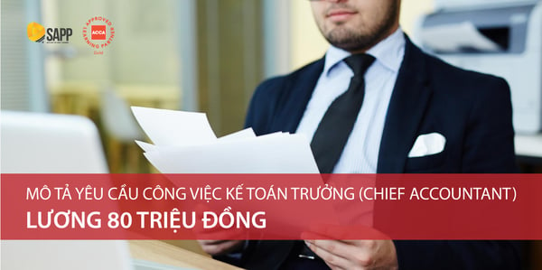 Mô tả yêu cầu công việc kế toán trưởng (Chief Accountant) lương 80tr