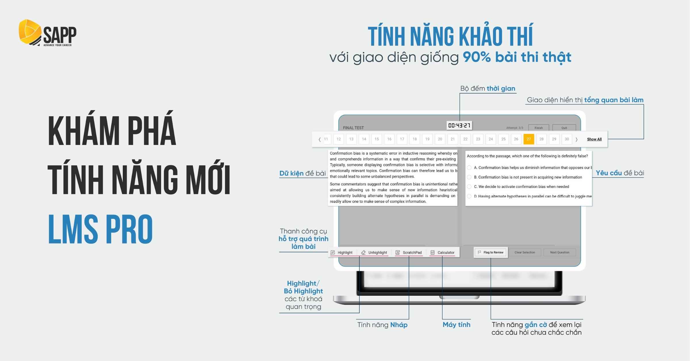 Tính năng khảo thí trên hệ thống LMS tại SAPP 