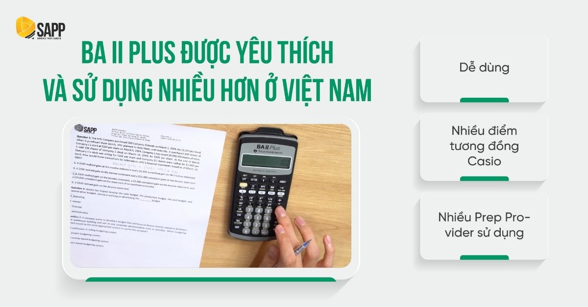 Máy tính CFA BA II Plus được ưa chuộng hơn tại Việt Nam 