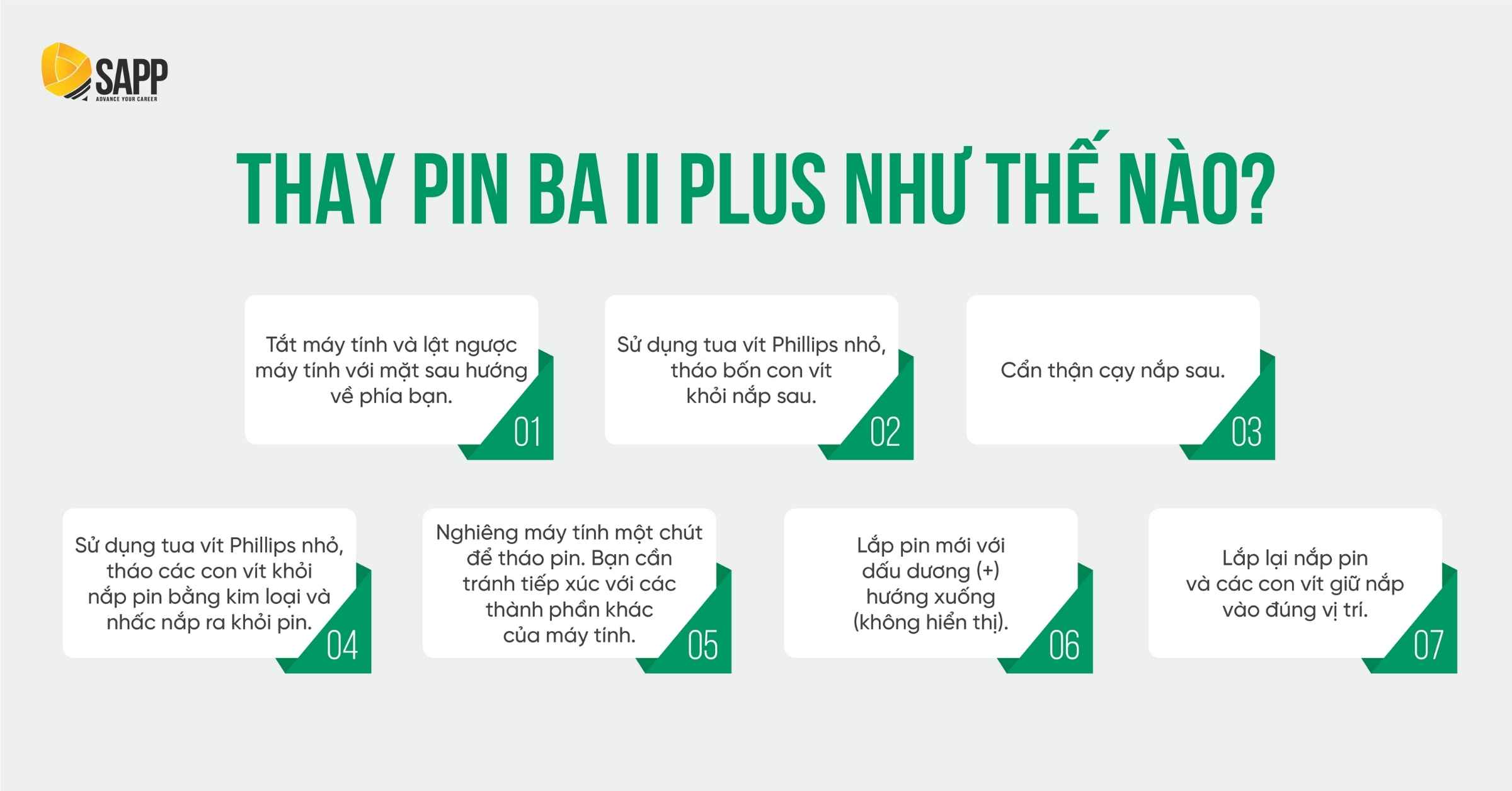 Hướng dẫn thay pin máy tính CFA BA II Plus 