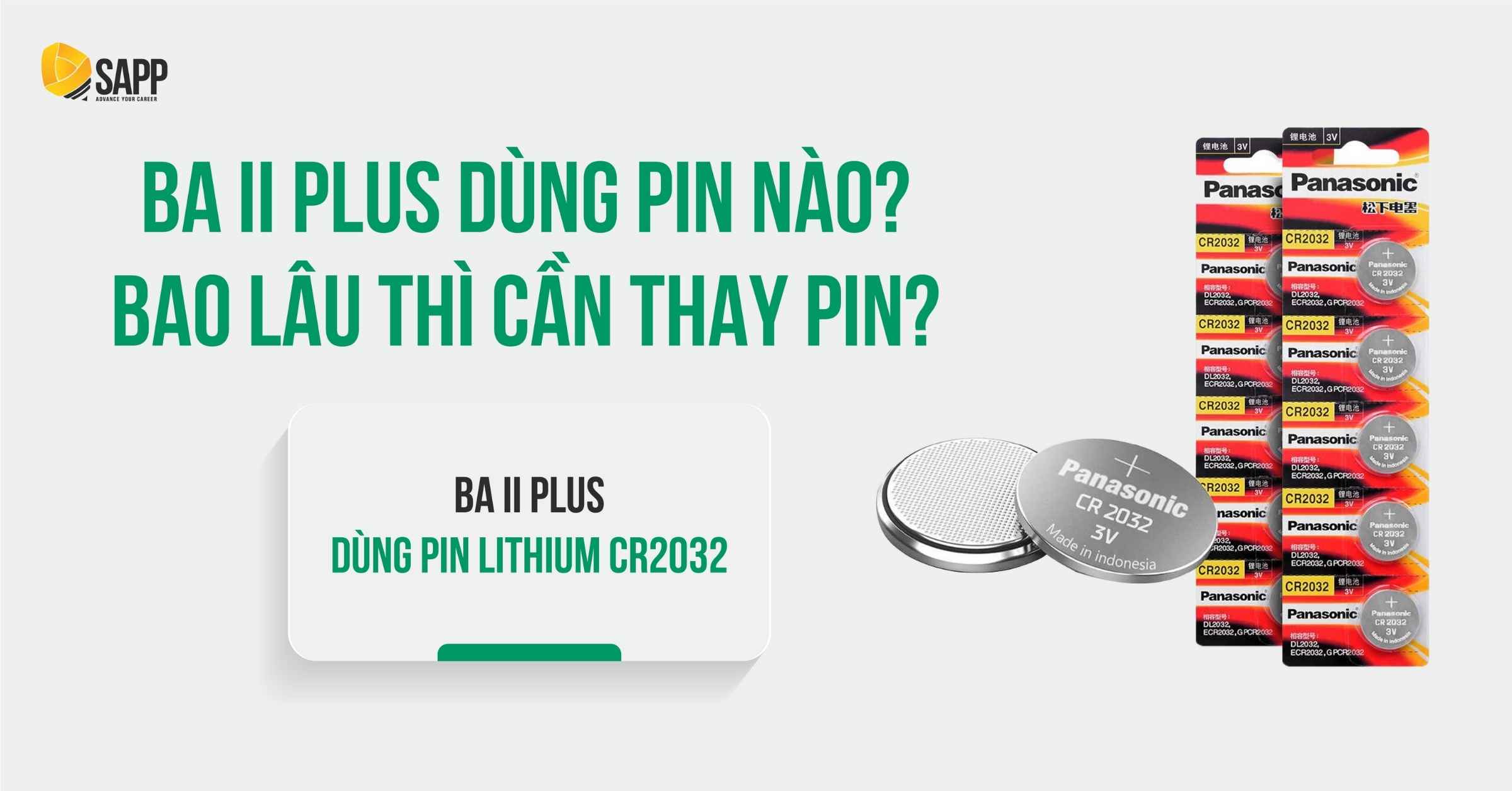 Máy tính CFA BA II Plus dùng loại pin nào? 