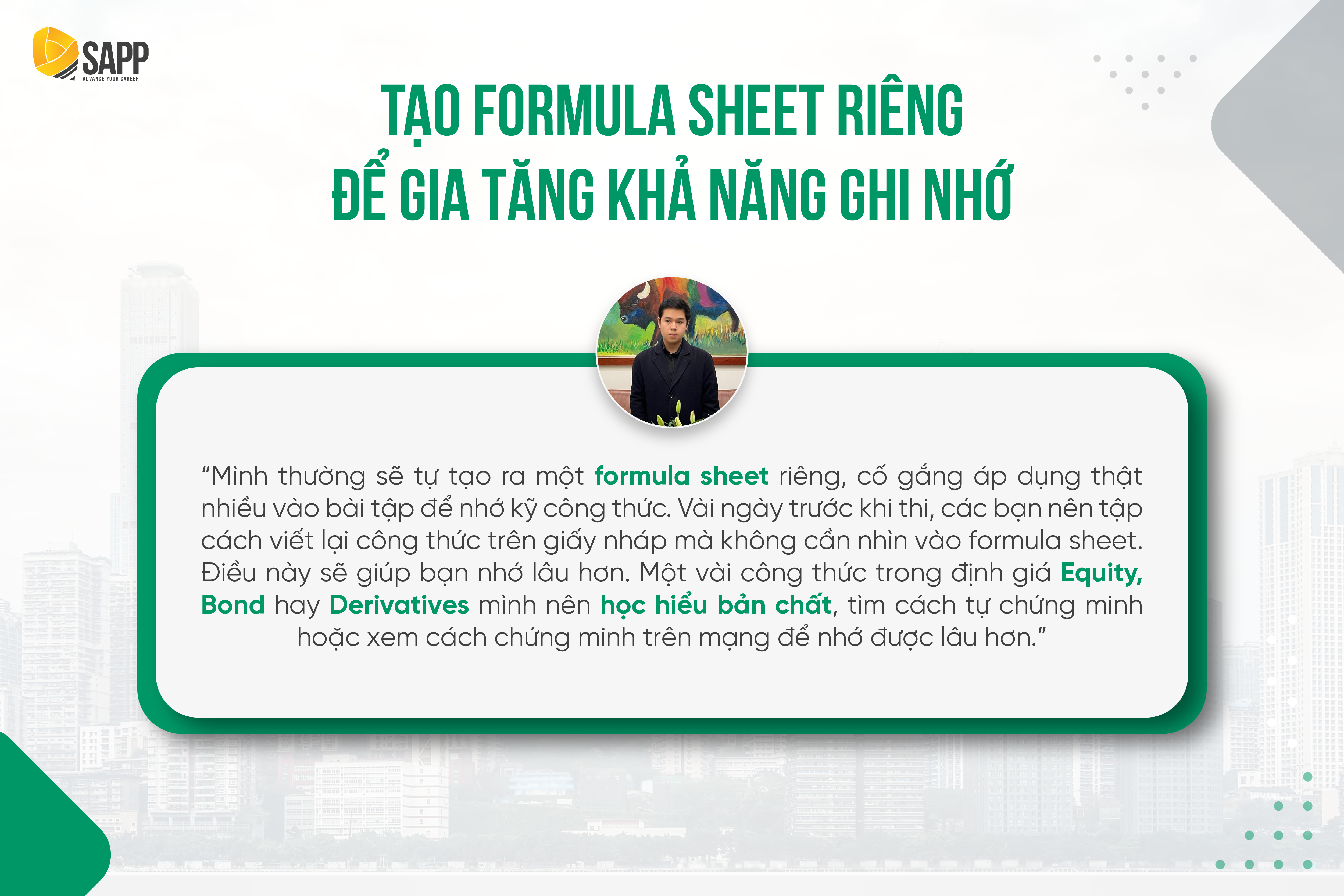 Học viên pass CFA Level 2 Nguyễn Mạnh Hùng