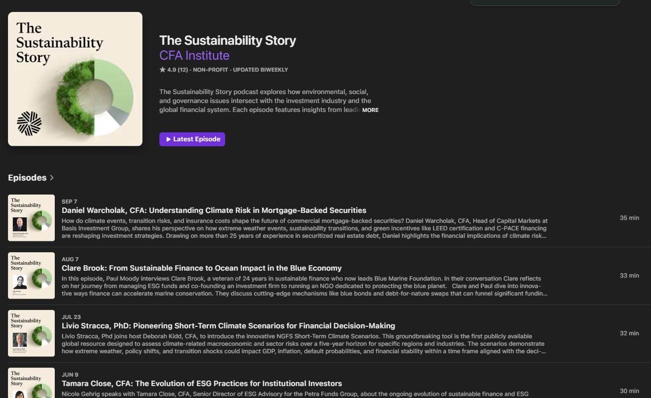 Tài liệu CFA - Podcast The Sustainability Story