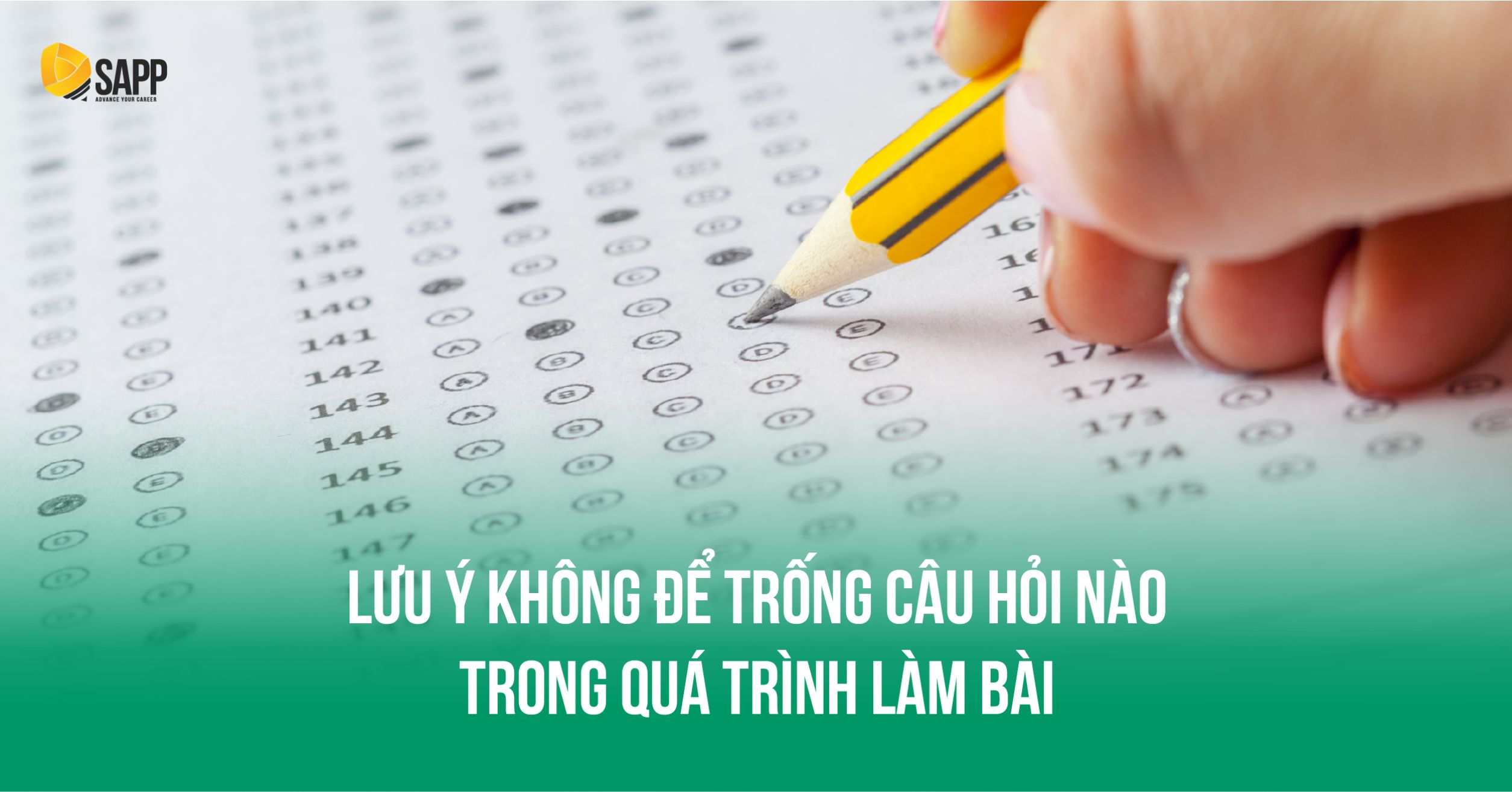 Lưu ý không để trống câu hỏi trắc nghiệm nào trong quá trình làm bài