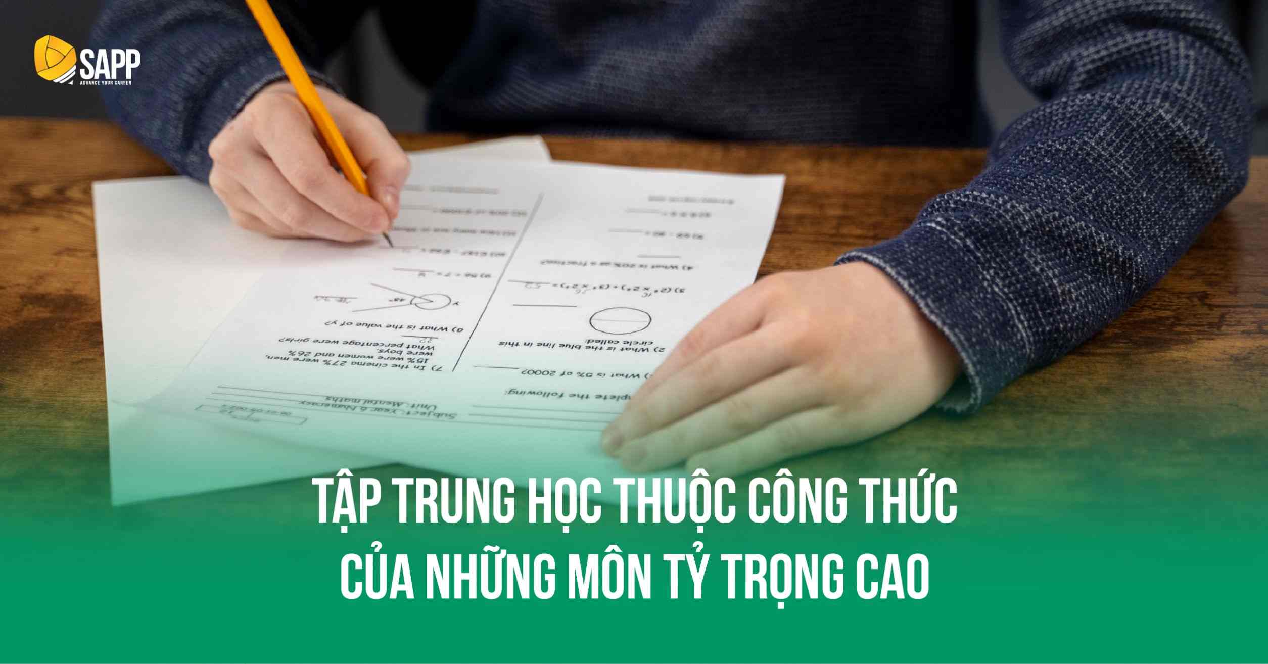 Tập trung học công thức những môn tỷ trọng cao