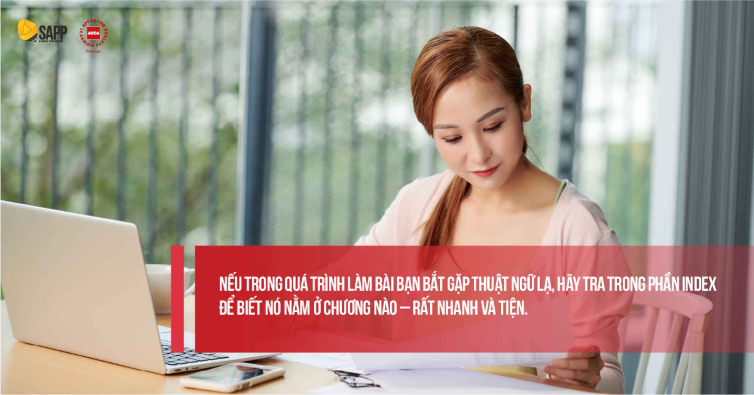Tra cứu phần Index trong quá trình làm bài 