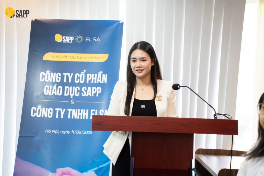 Đại diện ELSA phát biểu tại lễ ký kết