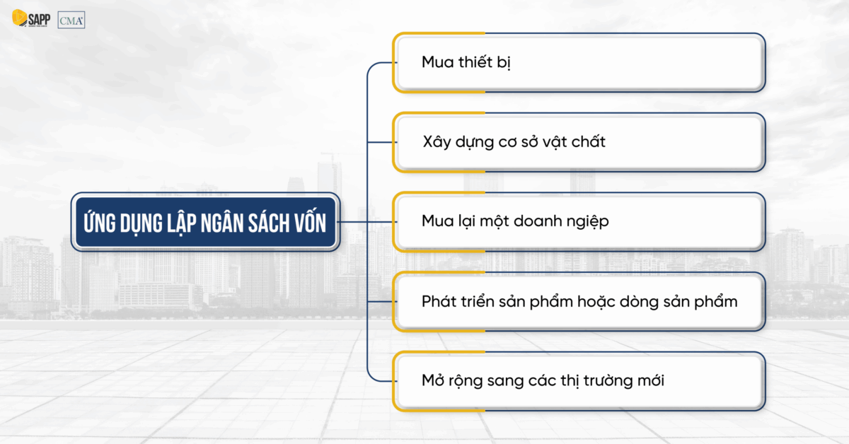 Ứng dụng của lập ngân sách vốn