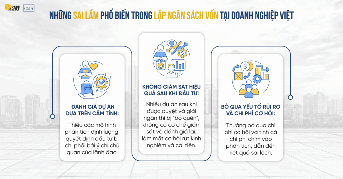 Sai lầm phổ biến trong quy trình capital budgeting 