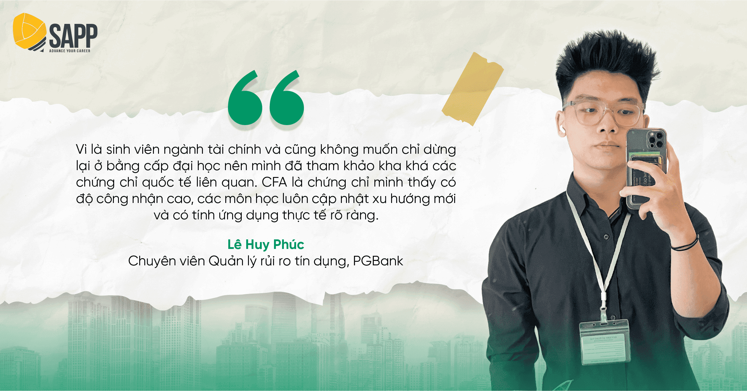 Chia sẻ về CFA của học viên Lê Huy Phúc