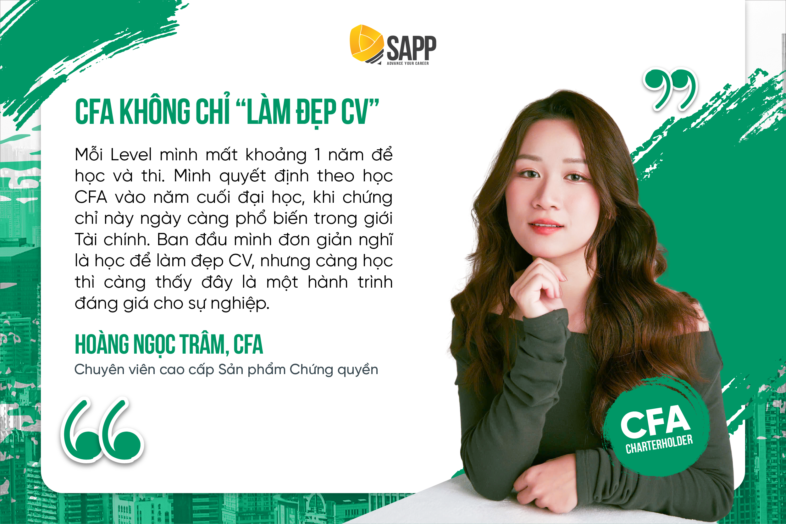 Học viên CFA Charterholder Hoàng Ngọc Trâm