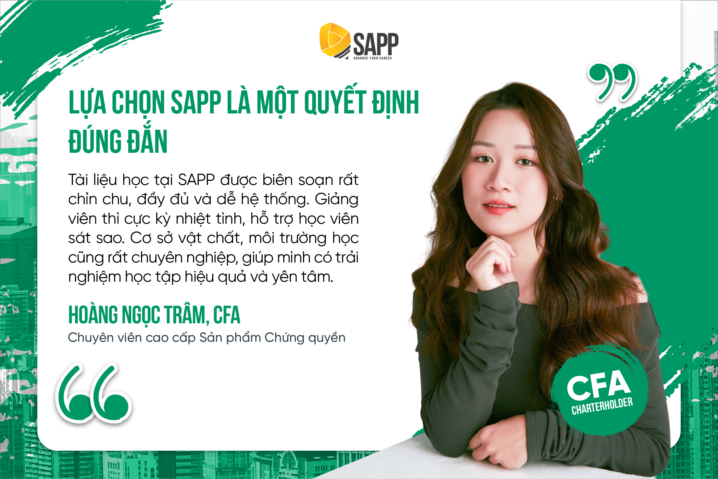 Học viên CFA Charterholder Hoàng Ngọc Trâm