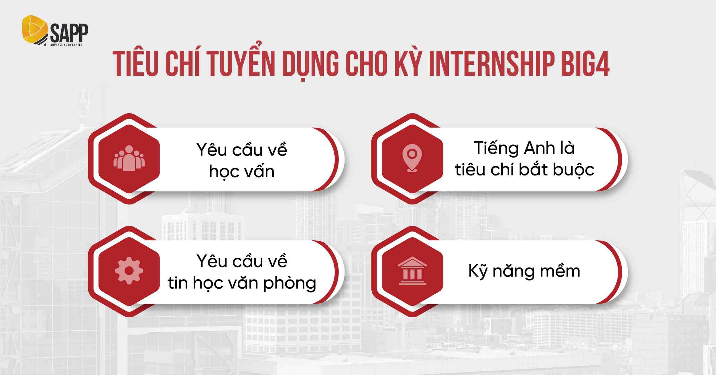Tiêu chí tuyển dụng Big4 Intern Tiêu chí tuyển dụng Big4 Intern