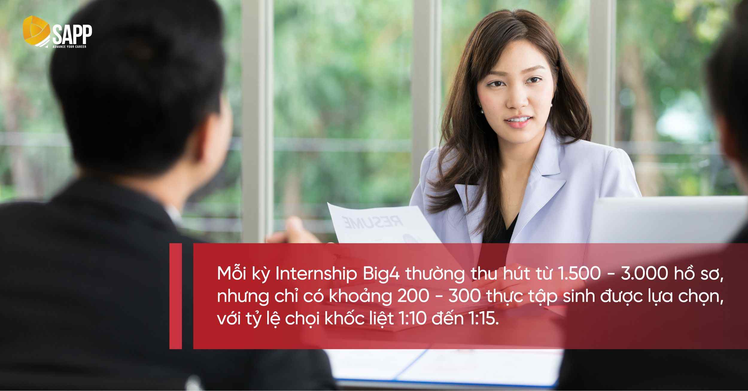 Tỷ lệ chọi cao của kỳ Big4 Intern Tỷ lệ chọi cao của kỳ Big4 Intern