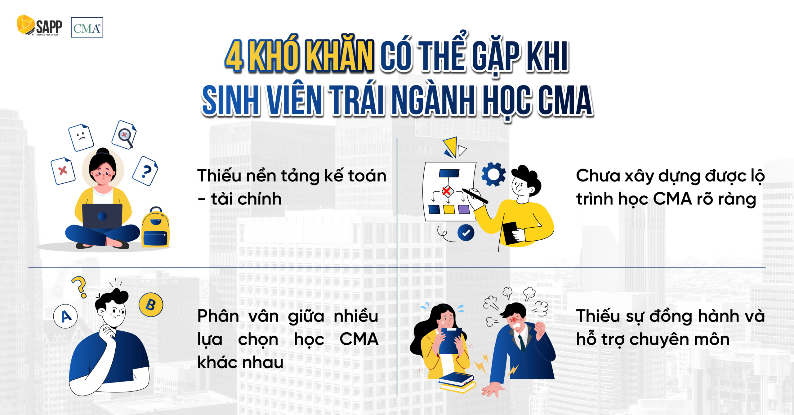 4 khó khăn có thể gặp khi sinh viên trái ngành học CMA