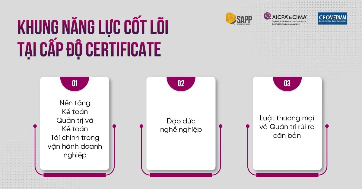 Khung năng lực cốt lõi tại cấp độ Certificate Khung năng lực cốt lõi tại cấp độ Certificate