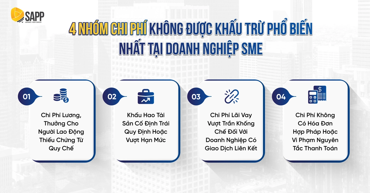 4 nhóm chi phí không được khấu trừ phổ biến nhất tại doanh nghiệp SME